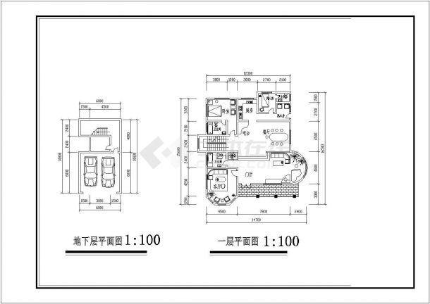 某四套经典的别墅建筑详细设计施工方案CAD图纸-图二