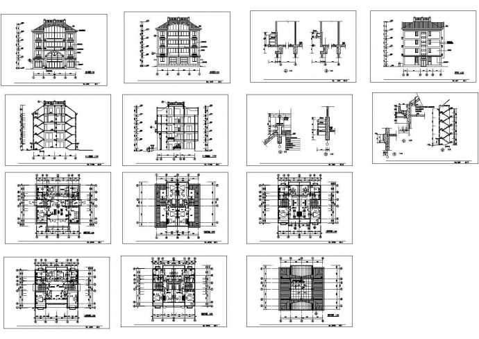 某地区高档私宅建筑详细设计施工方案CAD图纸_图1