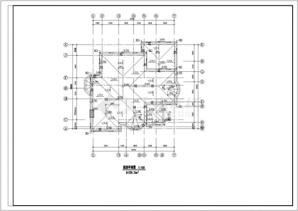 某大型宾馆别墅建筑详细设计施工方案CAD图纸-图二