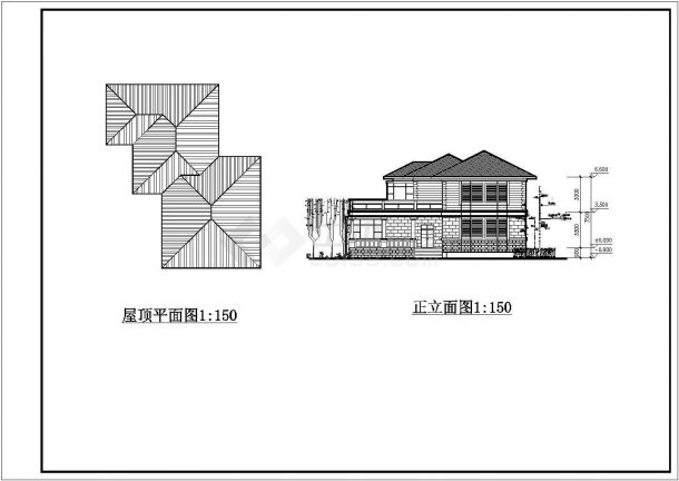 某经典中式别墅办公接待中心建筑详细设计施工方案CAD图纸-图二