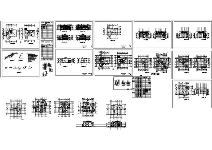 某经典中式小型别墅建筑详细设计施工方案CAD图纸_图1