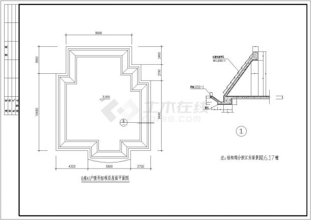 某大型别墅样板房建筑竣工详细设计施工方案CAD图纸-图二