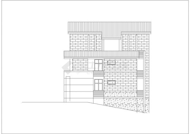 某经典别墅建筑详细设计施工方案CAD图纸-图二