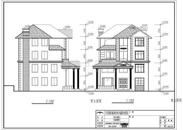 某现代大型别墅建筑详细设计施工方案CAD图纸-图二