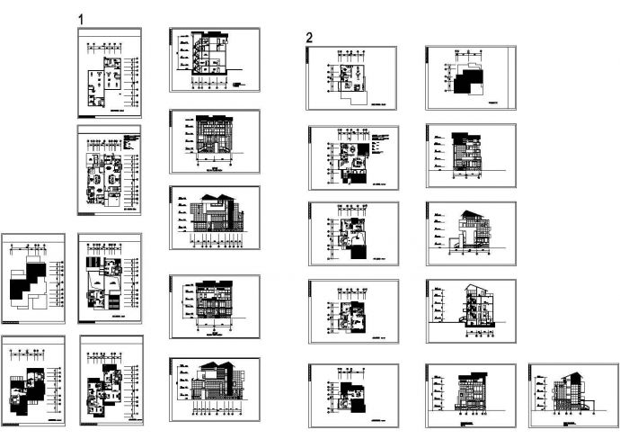 某现代两套不同西式别墅建筑详细设计施工方案CAD图纸_图1