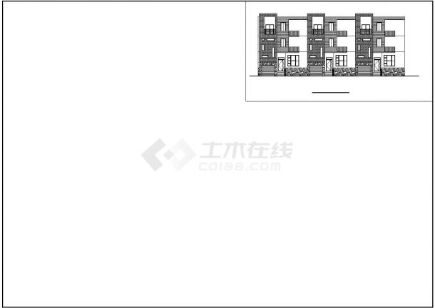 某经典联排小型别墅建筑设计详细施工方案CAD图纸-图二