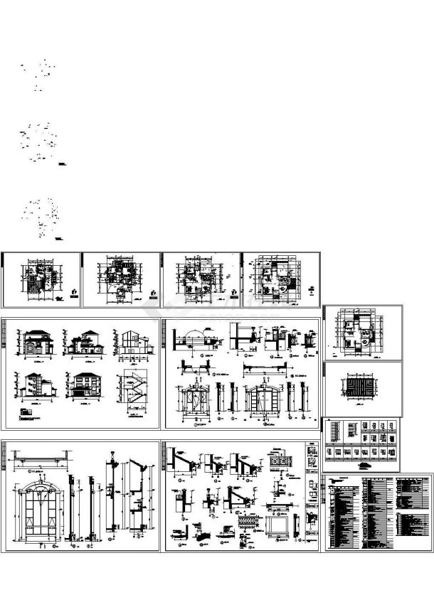 某现代经典小型别墅建筑方案设计详细施工CAD图纸-图一