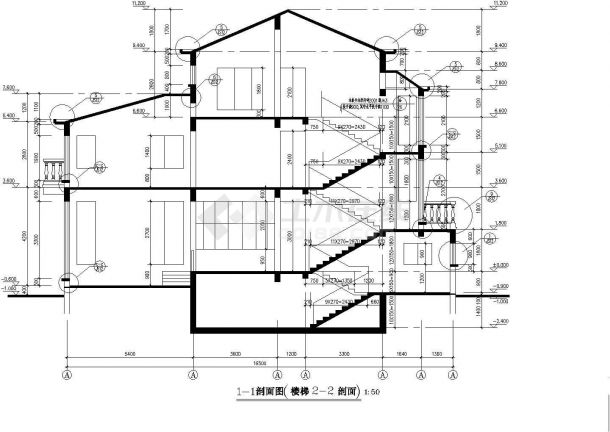 某现代豪华公馆式别墅建筑方案设计详细施工CAD图纸-图二