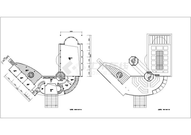 某现代两层独栋会所建筑方案设计详细施工CAD图纸-图二