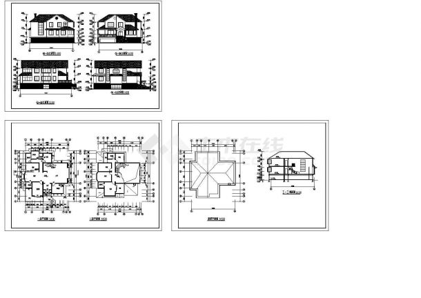 某现代两层别墅建筑方案设计详细施工CAD图纸-图一