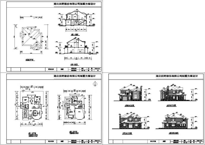 某现代两层独栋别墅建筑方案设计详细施工CAD图纸_图1