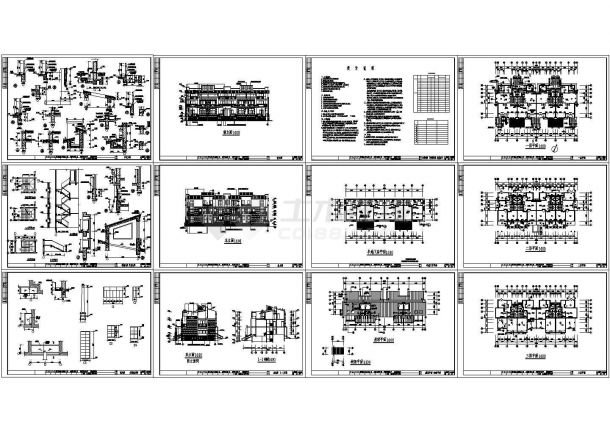 某现代杭州精品排屋建筑方案设计详细施工CAD图纸-图一