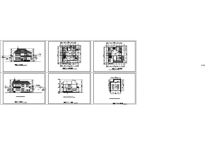 某现代二层小型别墅建筑方案设计详细施工CAD图纸_图1
