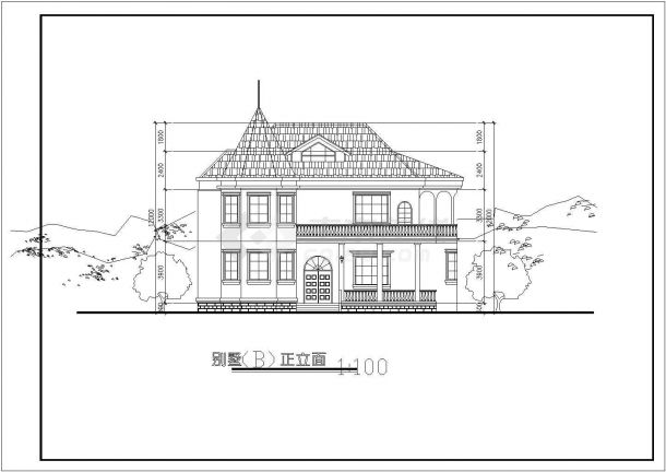 某现代二层小型别墅建筑方案设计详细施工CAD图纸-图二