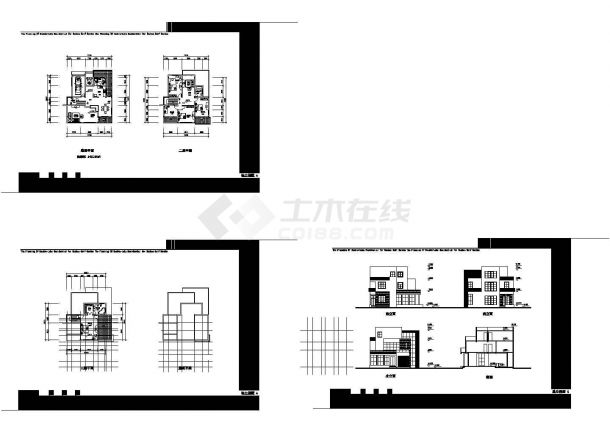 某现代独立别墅建筑详细方案设计施工平立剖CAD图纸-图一