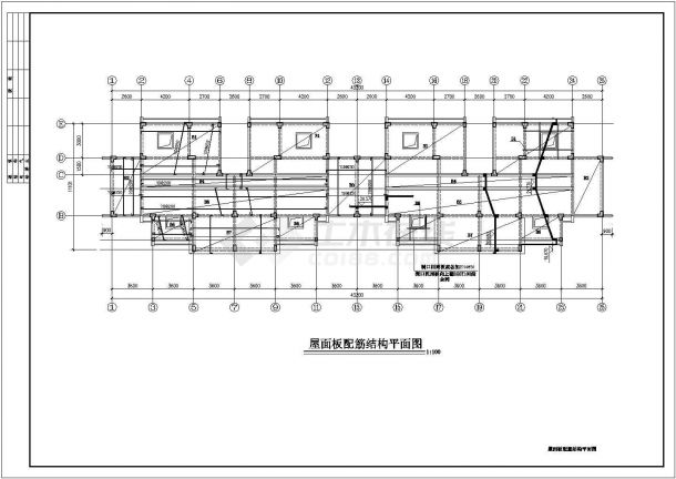 某6层带阁楼住宅结构施工CAD图-图一
