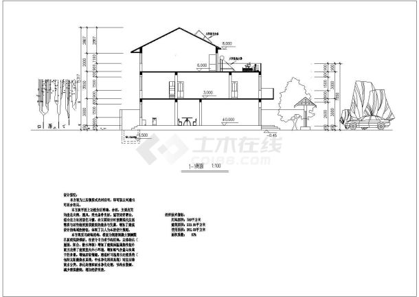 新农村小型住宅建筑详细设计方案施工CAD图纸-图二