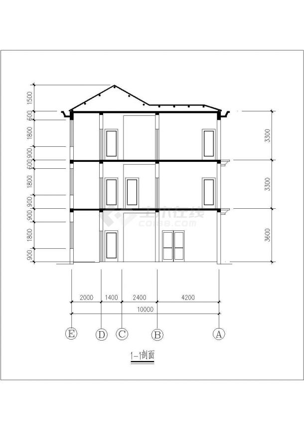 某小型农村住宅建筑详细设计方案施工CAD图纸-图二