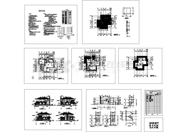 某独栋别墅建筑全套详细设计方案施工CAD图纸-图一