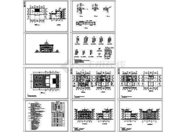 大户型别墅建筑详细设计方案施工CAD图纸-图一