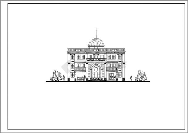大户型别墅建筑详细设计方案施工CAD图纸-图二