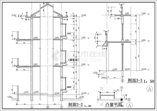 大户型楼盘单栋别墅建筑详细设计方案施工CAD图纸-图二