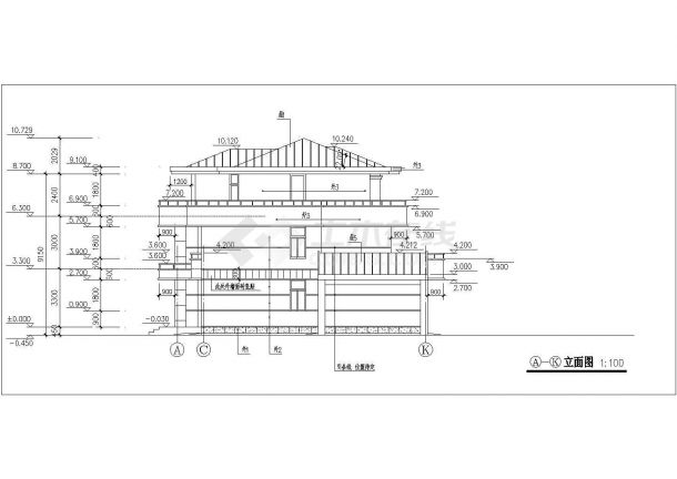 某地区现代别墅建筑样板完整设计详细方案施工CAD图纸-图二