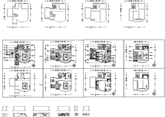 某竹苑小区现代别墅建筑设计方案详细施工CAD图纸_图1