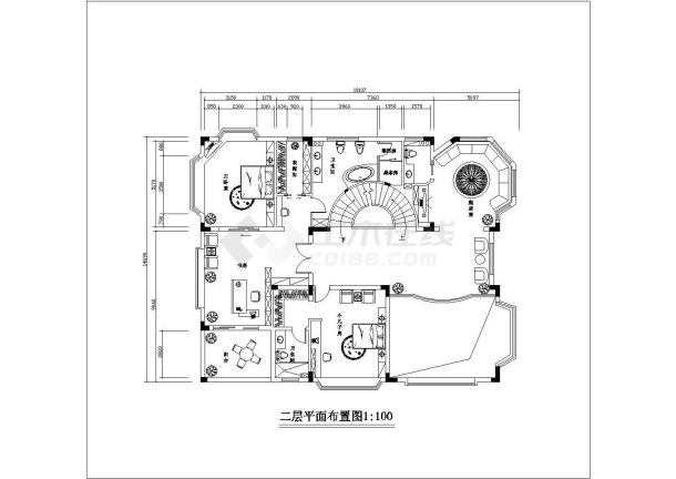 某地区现代小户型别墅建筑室内设计详细方案施工CAD图纸-图二