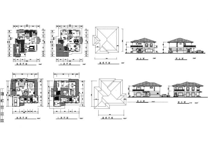 某经典豪华大户型别墅建筑施工设计方案CAD图纸_图1