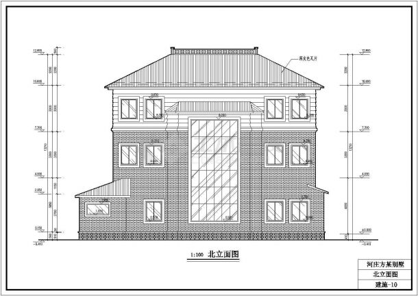 某经典豪华大户型别墅建筑详细施工设计方案CAD图纸-图二