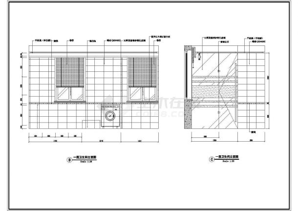 某经典豪华大户型别墅建筑全套施工方案设计CAD图纸-图二