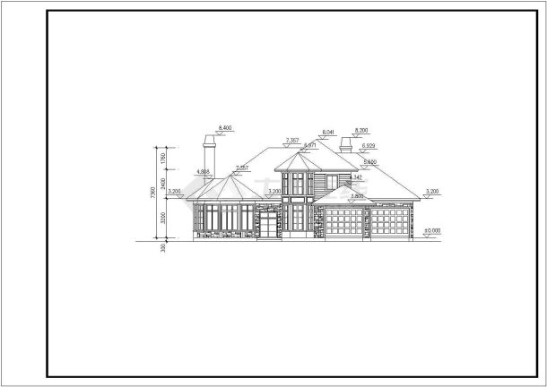 某现代富人别墅区建筑全套施工设计方案CAD图纸-图二