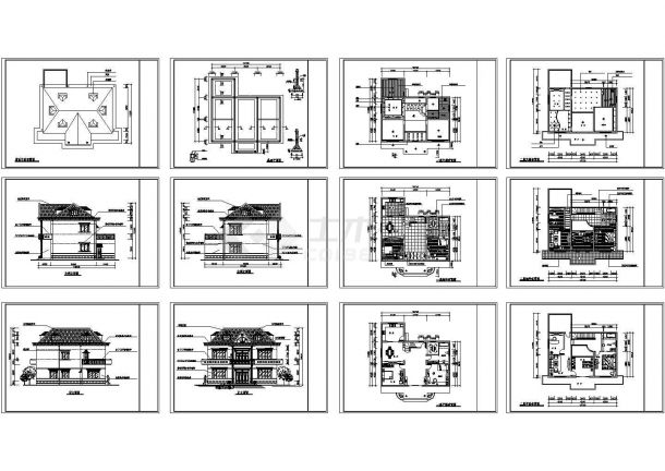 某经典豪华私人别墅区建筑施工设计方案CAD图纸-图一