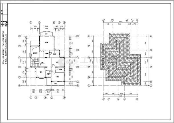 某地区现代豪华私人别墅建筑完整施工设计方案CAD图纸-图二