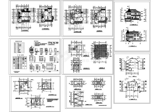 某地区现代豪华私人别墅建筑方案施工设计CAD图纸-图一
