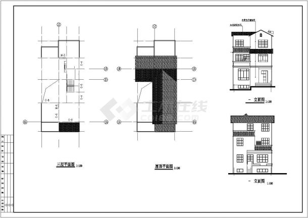 某地区现代大型私人别墅建筑方案设计施工CAD图纸-图二