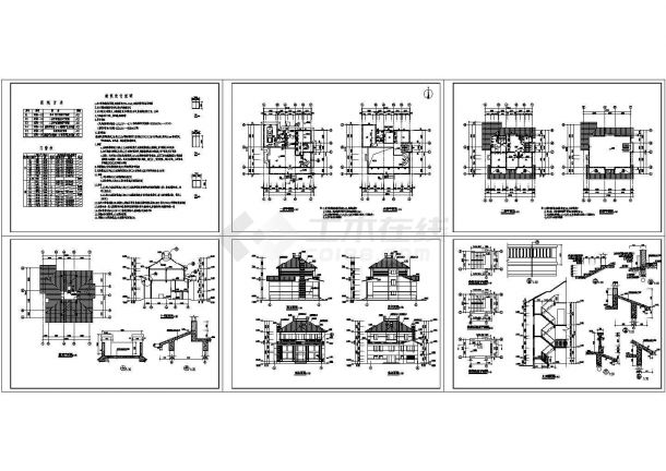 某地区现代大型别墅建筑设计完整方案施工CAD图纸-图一