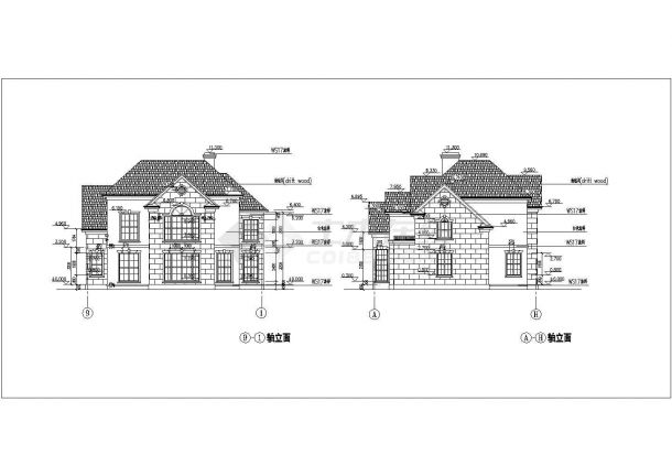 某地区现代别墅楼建筑最终设计方案施工CAD图纸-图二