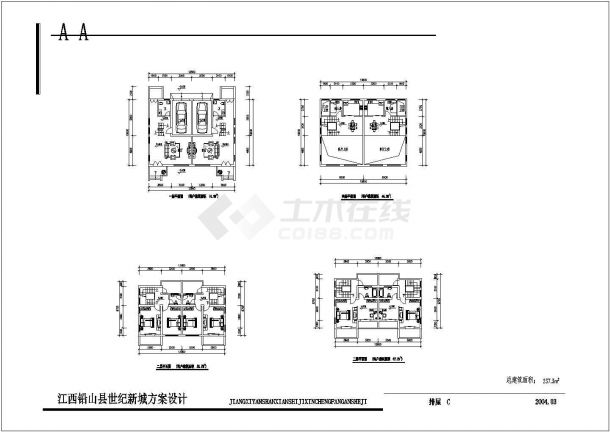 某地区经典样板别墅楼建筑设计方案施工CAD图纸-图二