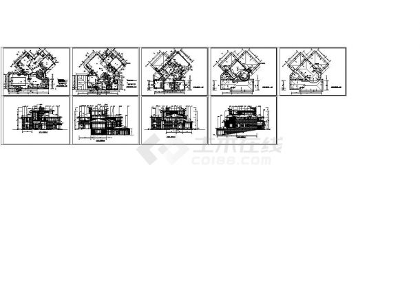 某地区经典北方别墅建筑设计方案施工CAD图纸-图一