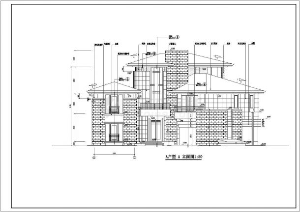 某地区经典北方别墅建筑设计方案施工CAD图纸-图二