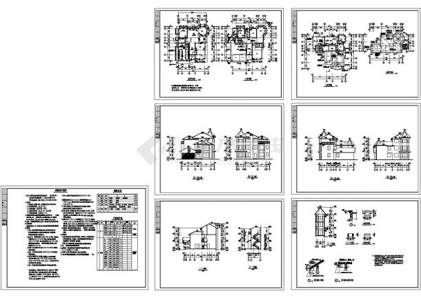 某地区经典标准10号别墅建筑结构设计施工CAD图纸-图一