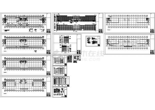厂房设计_某经典标准工业园区厂房建筑设计施工CAD图纸-图一