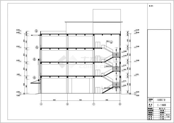 厂房设计_某经典标准工业园区厂房建筑设计施工CAD图纸-图二