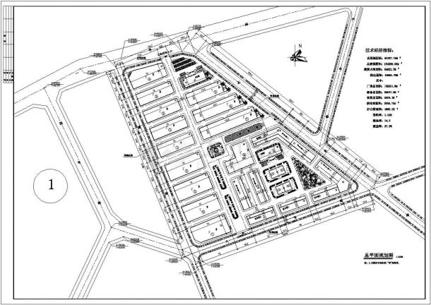 某经典标准工业城规划设计施工CAD图纸-图二