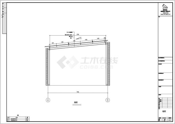 厂房设计_某经典标准型公司彩钢工程厂房设计施工CAD图纸-图二