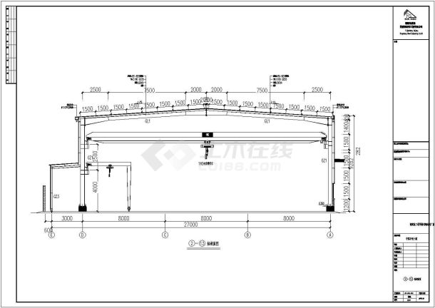 某经典标准型公司钢结构工程方案设计施工CAD图纸-图二