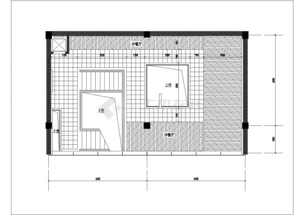  CAD construction drawing for interior decoration design of a western restaurant - Figure 1