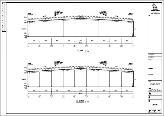 某现代标准天钟生化有限公司钢结构设计施工CAD图纸_图1
